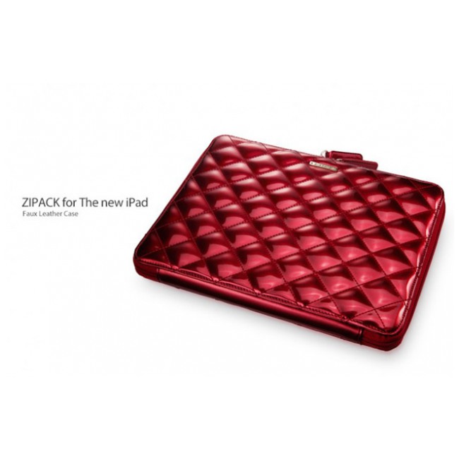 картинка Чехол SGP Leather Case Zipack Series Enamel Red for iPad2/New iPad (SGP08849) от магазина КомпьютерЦентр