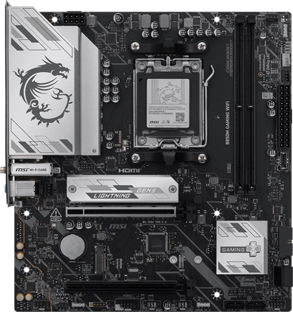 картинка Материнская плата MSI B850M GAMING WIFI, AM5, AMD B850, 2xDDR5, mATX от магазина КомпьютерЦентр