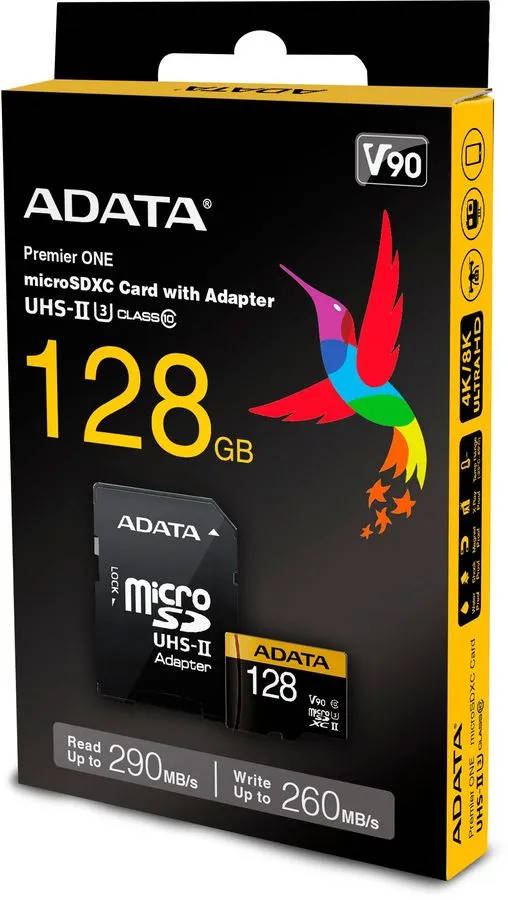 картинка Карта памяти 128Gb microSDXC ADATA Premier ONE (AUSDX128GUII3CL10-CA1) (SD адаптер) от магазина КомпьютерЦентр
