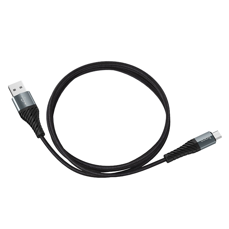 картинка Data Cable Hoco Micro USB 100cm X38 2.4A Black от магазина КомпьютерЦентр
