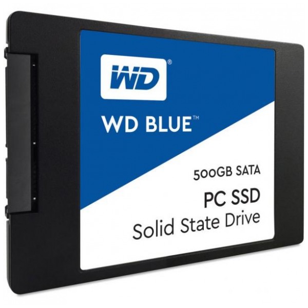картинка SSD накопитель Western Digital 500Gb 2.5″ Blue SATAIII (WDS500G1B0A) от магазина КомпьютерЦентр