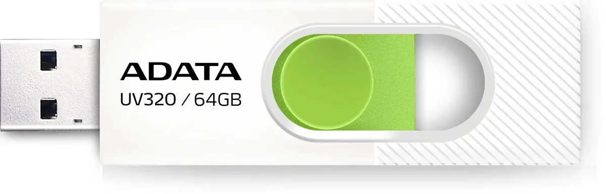 картинка USB3.1 накопитель 64Gb A-Data UV320 White/ Green (AUV320-64G-RWHGN) от магазина КомпьютерЦентр