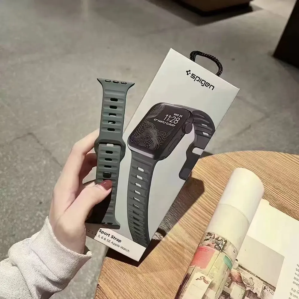 картинка Ремешок SPIGEN для Apple Watch 5 /  4 42/ 44/ 45/ 49mm- Watch Band Air Fit, Зеленый от магазина КомпьютерЦентр