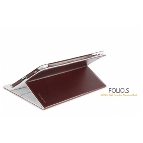 картинка Чехол SGP Leather Case Folio S Series Dark Brown for New iPad/ iPad 2 (SGP08845) от магазина КомпьютерЦентр