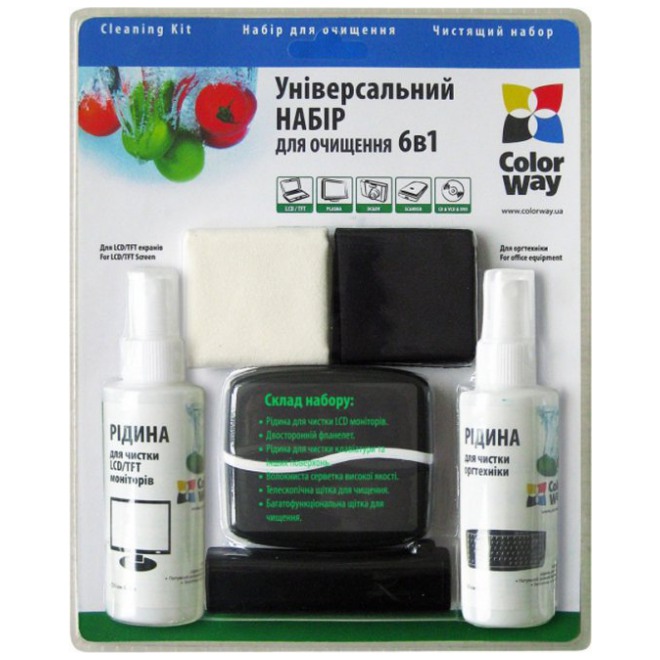 картинка Чистящий набор ColorWay 6 в 1 (CW-1061) от магазина КомпьютерЦентр