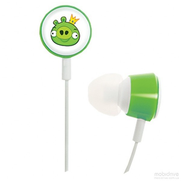 картинка Наушники Gear4 Angry Birds Stereo Heardphone Tweeters Green Pig King for iPad/ iPhone/ iPod (HAB003) от магазина КомпьютерЦентр