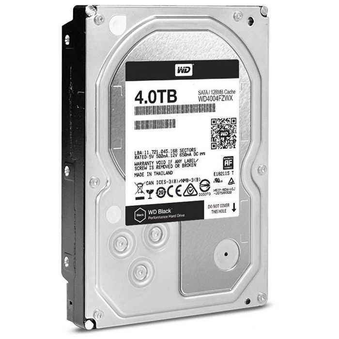 картинка Жесткий диск Western Digital 4Tb 3,5″ 128Mb Cach 700rpm Black (WD4004FZWX) от магазина КомпьютерЦентр