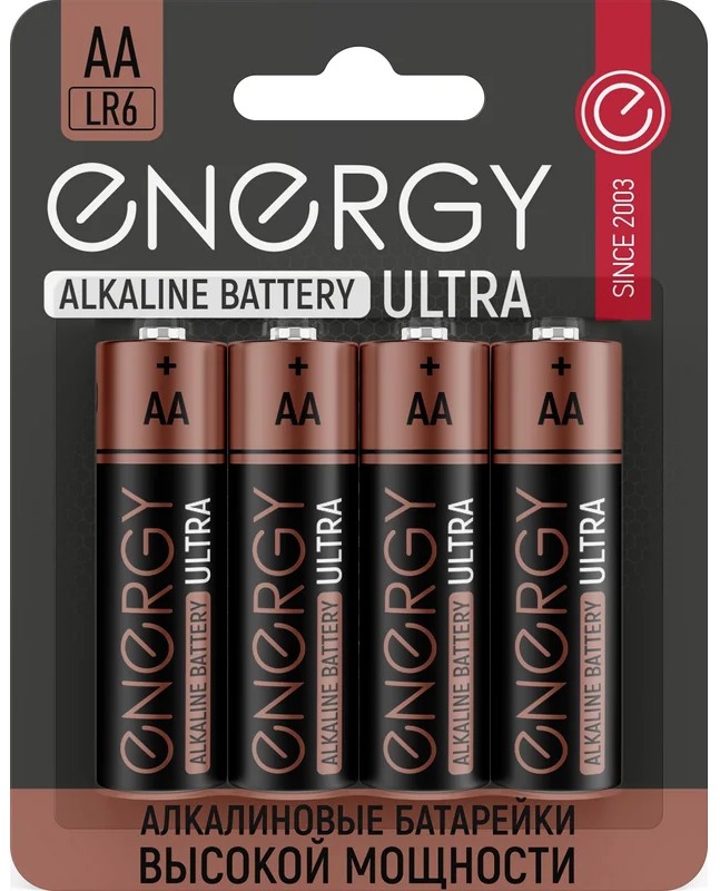 картинка Батарейки ENERGY Ultra LR6/ 4B (АА) (4шт) алкалиновые 83874 от магазина КомпьютерЦентр