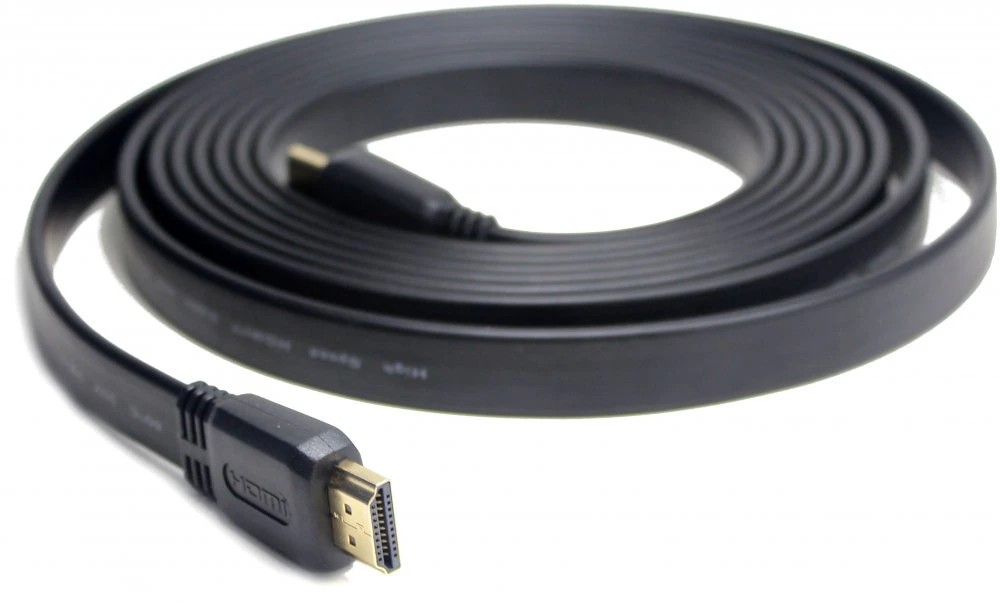 картинка Кабель HDMI Cablexpert CC-HDMI4F-10, 3.0м, 19M/ 19M, v2.0, медь, позол.разъемы, экран, плоский кабель черный от магазина КомпьютерЦентр