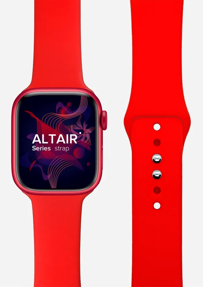 картинка Силиконовый ремешок для Apple Watch 42/ 44/ 45/ 49 mm LYAMBDA ALTAIR DS-APS08-44-RD, красный от магазина КомпьютерЦентр