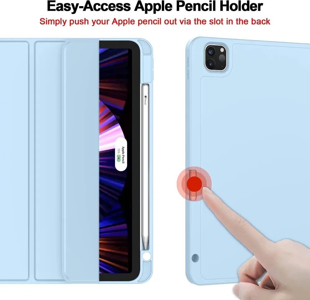 картинка Чехол Apple Smart Case Leather for iPad Pro 11'' 2020/ 2021/ 2022 with pencil, Light Blue от магазина КомпьютерЦентр