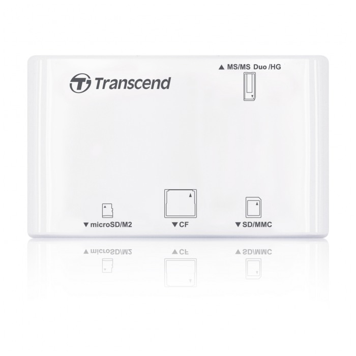 картинка Картридер внешний Transcend P8 All-in-1 White (TSRDP8W) от магазина КомпьютерЦентр