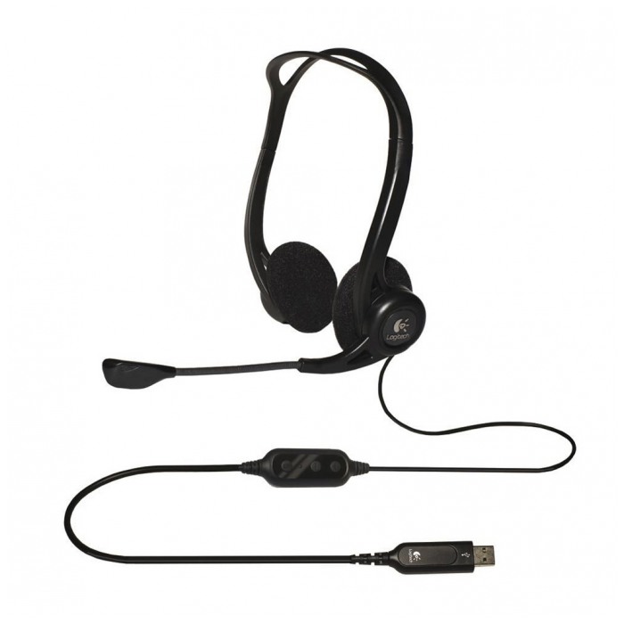 картинка Гарнитура Logitech PC 960 Headset Black USB (981-000100) от магазина КомпьютерЦентр