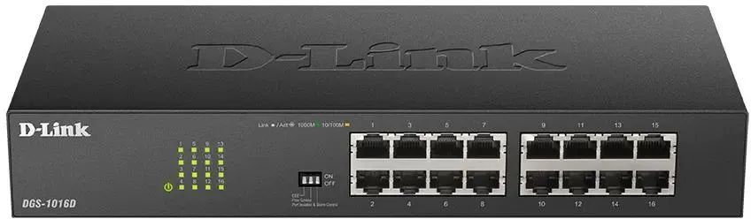 картинка Switch 16-port D-Link DGS-1016D/ J1A 16G неуправляемый от магазина КомпьютерЦентр