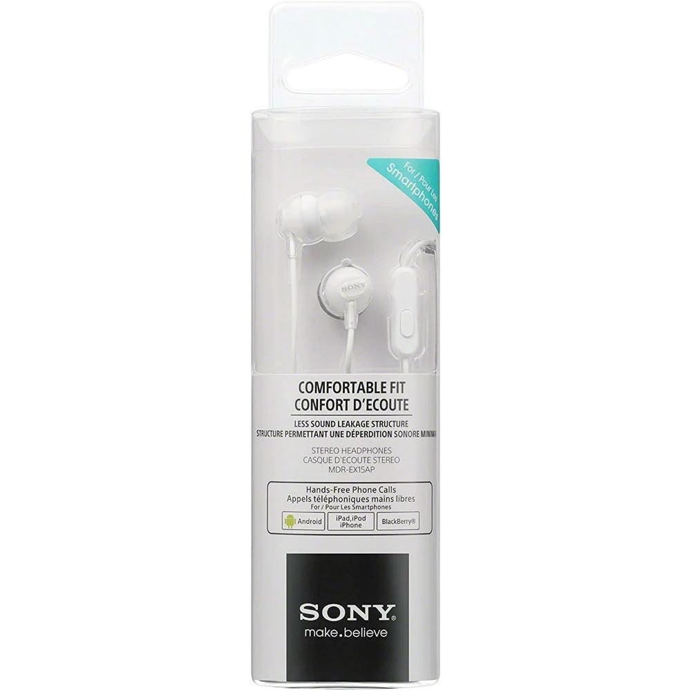 картинка Наушники Sony MDR-EX15AP White от магазина КомпьютерЦентр