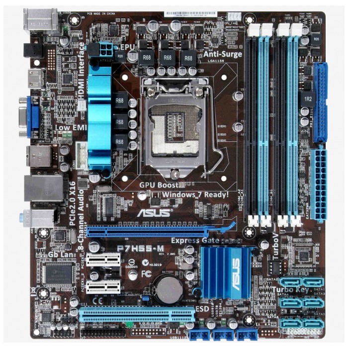 картинка Материнская плата Asus P7H55-M SI (P7H55-M SI) от магазина КомпьютерЦентр