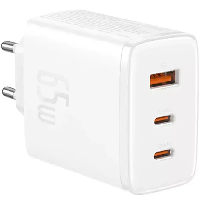 картинка СЗУ Baseus Cube Pro Quick Charger 2USB-C+A 65W White от магазина КомпьютерЦентр