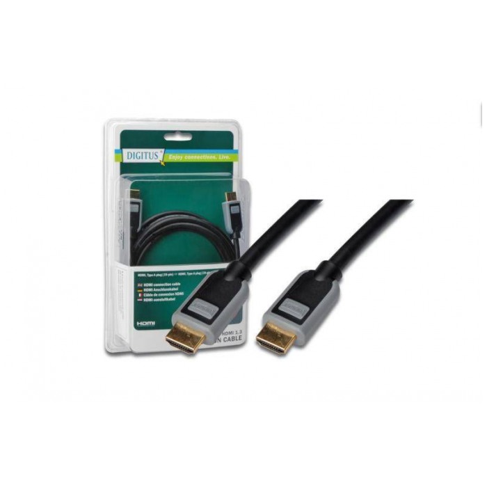 картинка Кабель Digitus HDMI (AM/ AM) 2m Black/Grey (DB-229568) от магазина КомпьютерЦентр