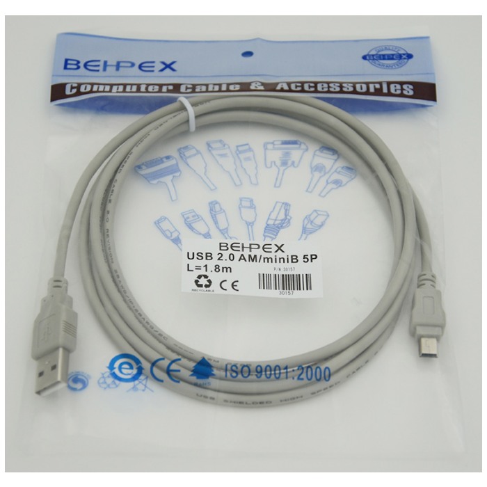 картинка Кабель Behpex USB-mini USB 1.8m (30157) от магазина КомпьютерЦентр