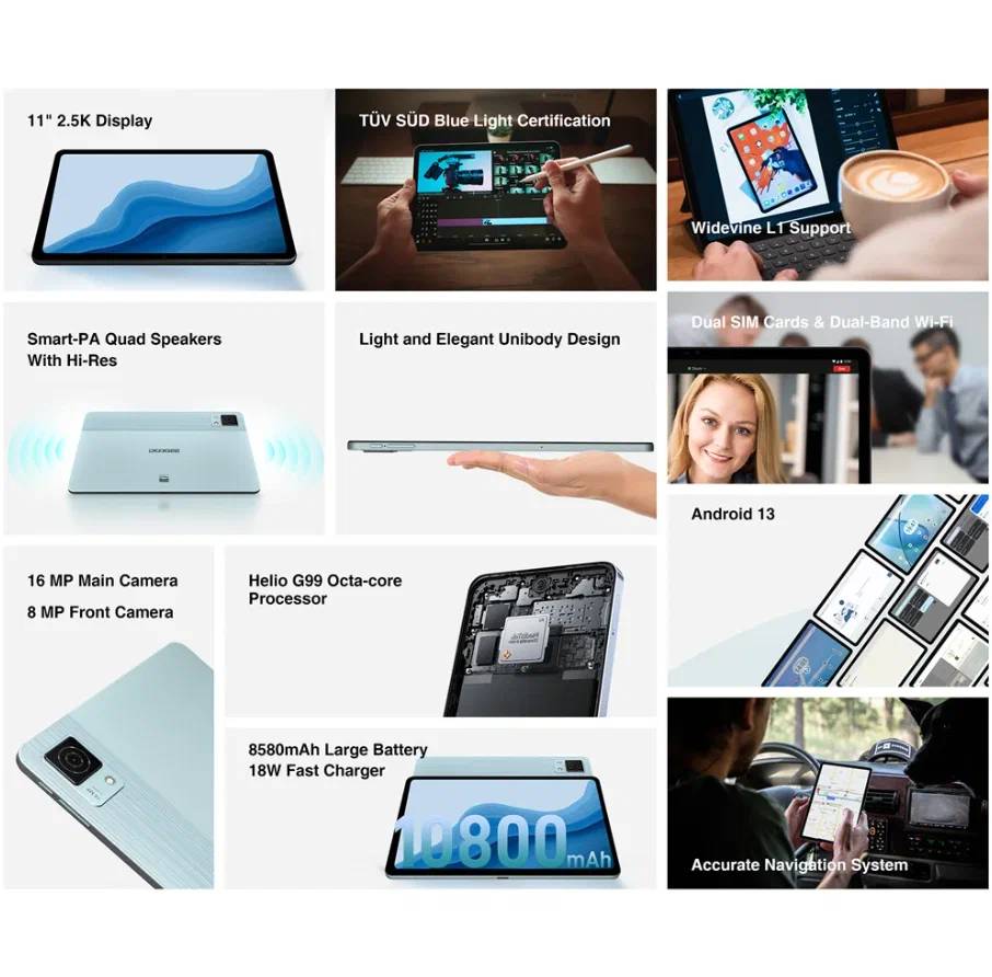 картинка Планшетный ПК Doogee T30 Ultra 11'' 256 ГБ, серый от магазина КомпьютерЦентр