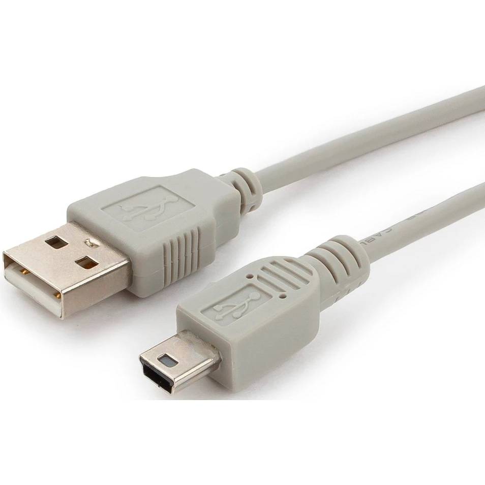 картинка Кабель USB2.0 Cablexpert CC-USB2-AM5P-3-N, AM/ MiniUSB, медь, экран, Pro, 0.9м серый, пакет от магазина КомпьютерЦентр