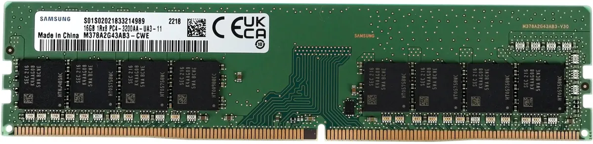 картинка DIMM DDR4 16Gb 3200MHz PC4-25600 Samsung (M378A2G43AB3-CWE) от магазина КомпьютерЦентр