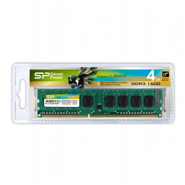 картинка Оперативная память SiliconPower DIMM DDR3 4Gb 1600MHz PC3-12800 от магазина КомпьютерЦентр