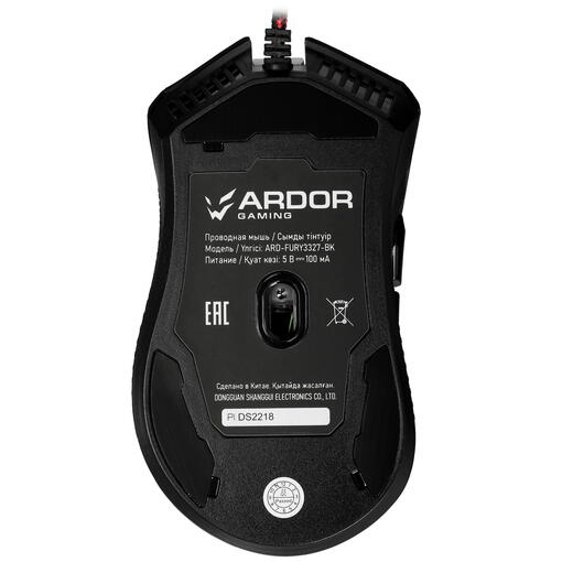картинка Мышка проводная ARDOR GAMING Fury (ARD-FURY3327-BK), RGB Black от магазина КомпьютерЦентр