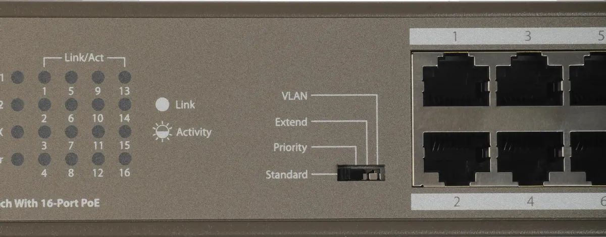 картинка Switch 16-port Tenda TEF1118P-16-150W Поддержка PoE портов-17, неуправляемый, 1000 Мбит/ сек, 100 Мбит/ сек, SFPx1, PoE, бюджет PoE 130 Вт от магазина КомпьютерЦентр