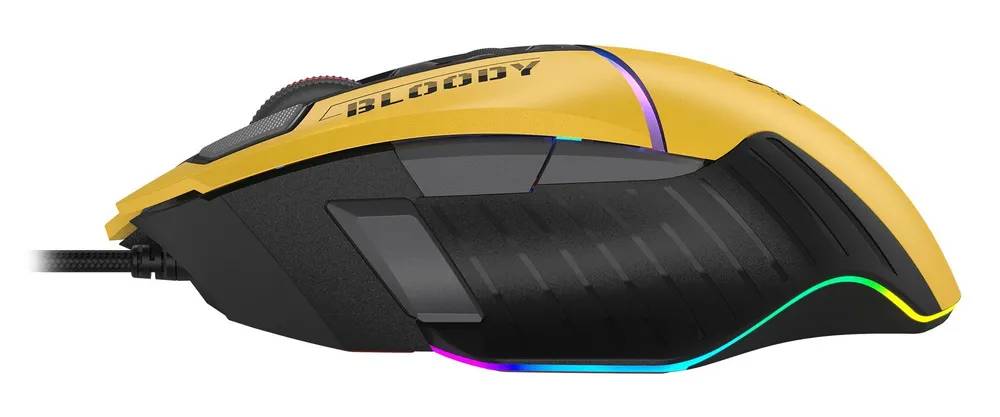 картинка Мышка A4Tech Bloody W95 Max Sports, проводная USB, желтый/ черный от магазина КомпьютерЦентр