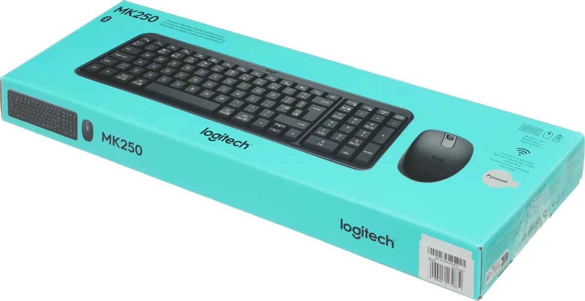 картинка Комплект Logitech Wireless Combo MK250 Compact беспроводной, Bluetooth, 1000 DPI, чёрный (920-013853) (клавиатура+мышка) от магазина КомпьютерЦентр