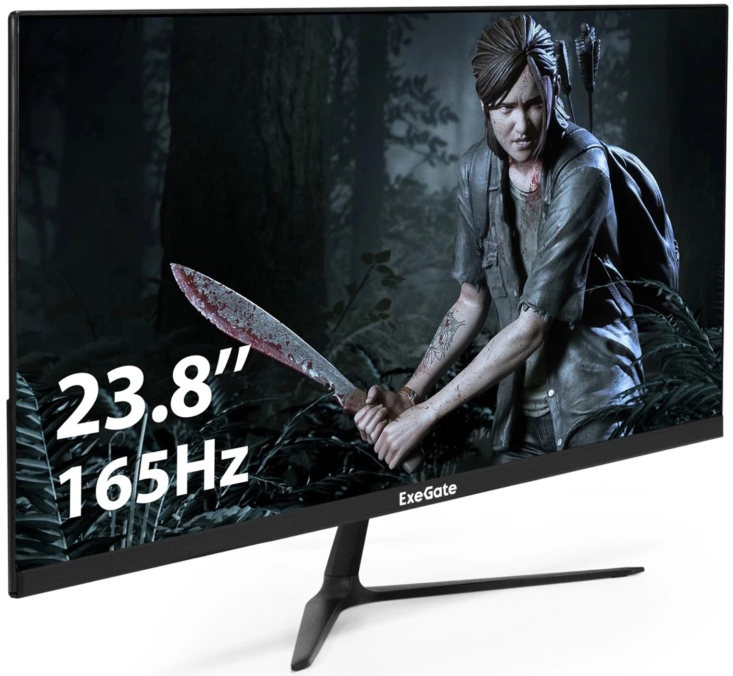 картинка Монитор 23.8'' ExeGate Combat EG2407CA (EX298710RUS) IPS 1920x1080, 165 Гц, 1 мс, 16:9, 300 кдм, HDMI, DP, 3.5 Jack, USB Hub, динамики (2x3 Вт), черный от магазина КомпьютерЦентр