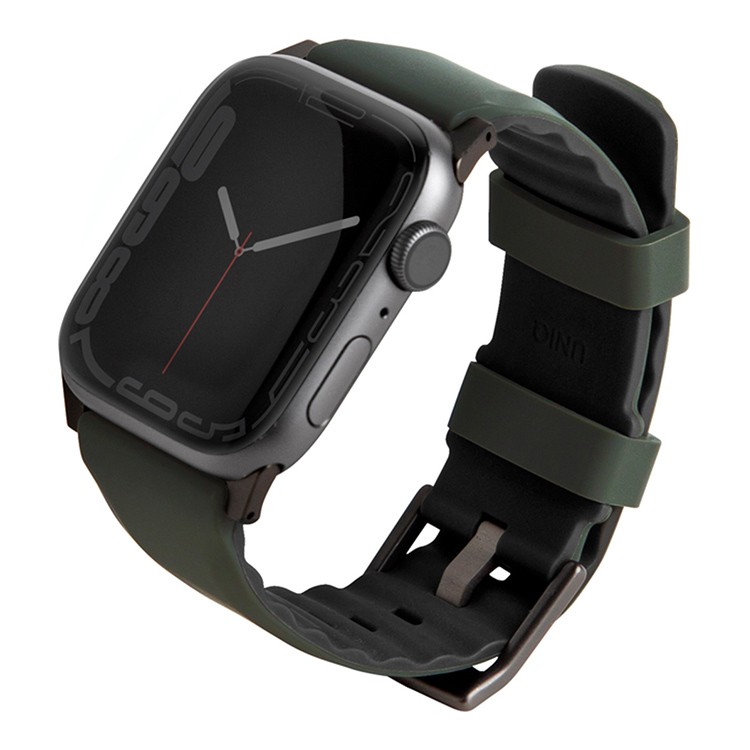 картинка Ремень силиконовый Uniq LINUS для Apple Watch 49/ 45/ 44/ 42, цвет зеленый (45MM-LINUSGRN) от магазина КомпьютерЦентр