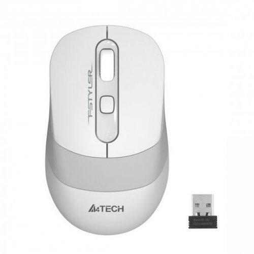 картинка Мышка A4tech Fstyler FG10S; Wireless White/ Gray 2000dpi Silent USB (4but) от магазина КомпьютерЦентр