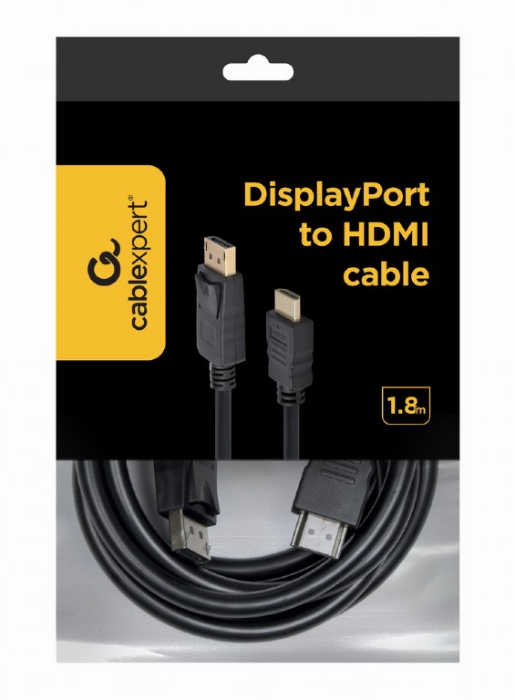 картинка Кабель DisplayPort-HDMI Gembird/ Cablexpert 1,8м, (CC-DP-HDMI-6) 20M/ 19M, черный от магазина КомпьютерЦентр