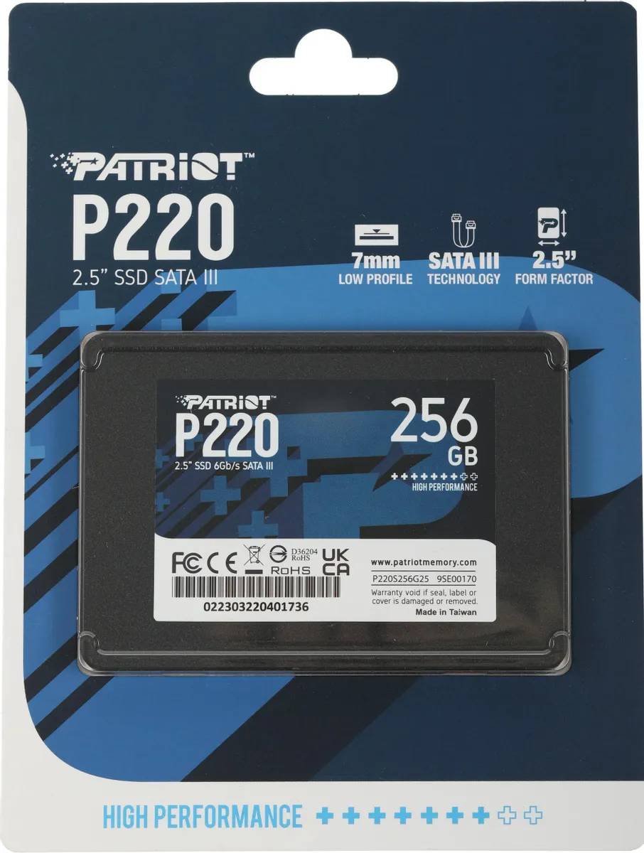 картинка SSD накопитель 256Gb 2.5'' Patriot P220 SATA III (P220S256G25) от магазина КомпьютерЦентр