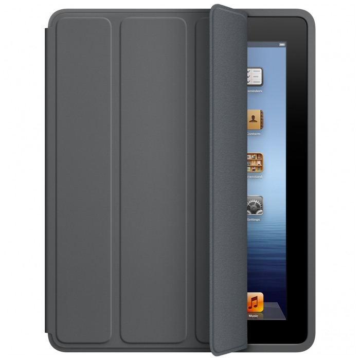 картинка Чехол Apple Smart Case Polyurethane Dark Grey for New iPad/ iPad2 (MD454) от магазина КомпьютерЦентр