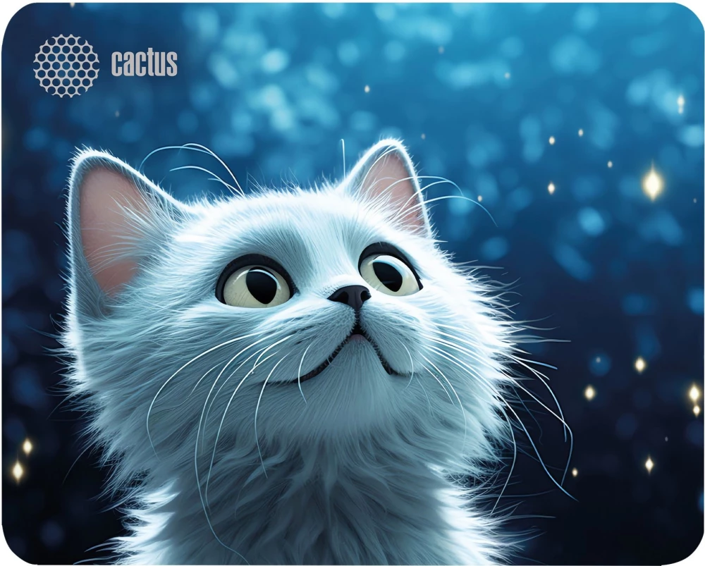 картинка Коврик для мыши Cactus White Cat 220x180x2мм (CS-MP-P06XS) от магазина КомпьютерЦентр