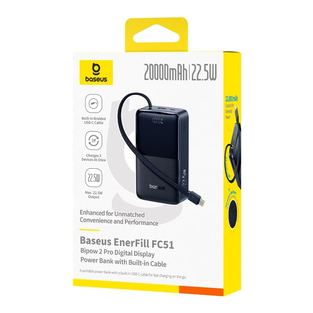 картинка Внешний аккумулятор Baseus EnerFill FC51 20000mAh 22.5W Cosmic Black от магазина КомпьютерЦентр