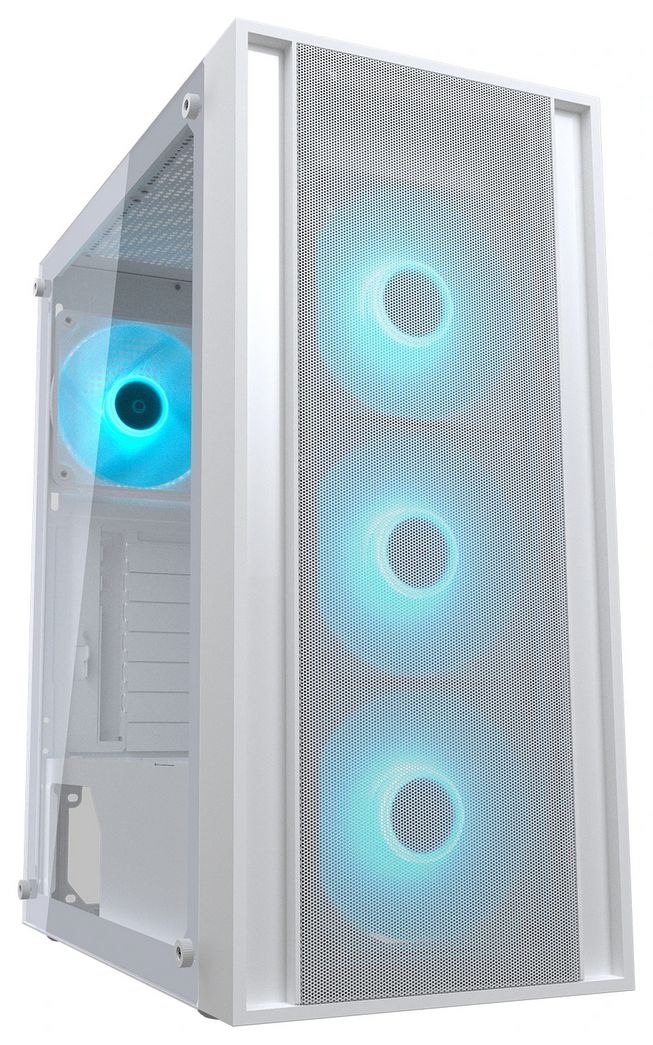 картинка Корпус Cougar Mid Tower MX160 ARGB White, USB 3.0x2, Type-C, 4xARGB fan, no PSU от магазина КомпьютерЦентр