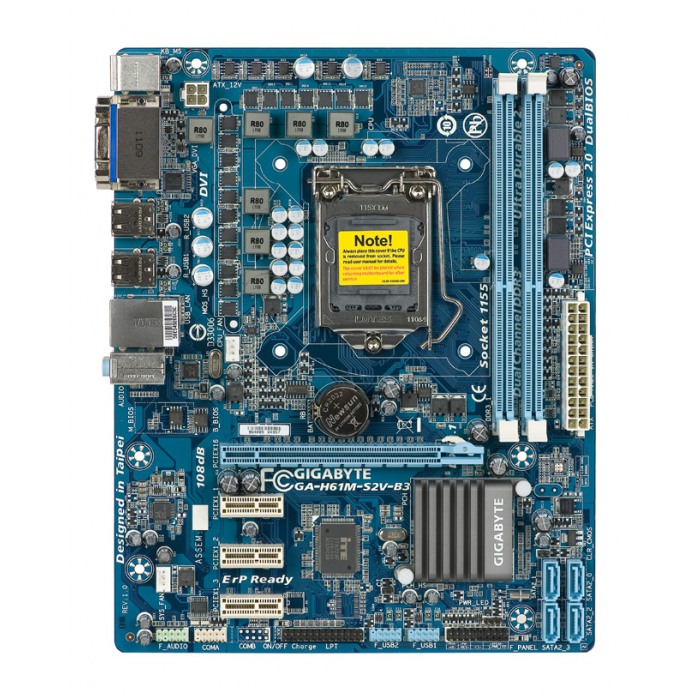 картинка Материнская плата Gigabyte GA-H61M-S2V-B3 (GA-H61M-S2V-B3) от магазина КомпьютерЦентр