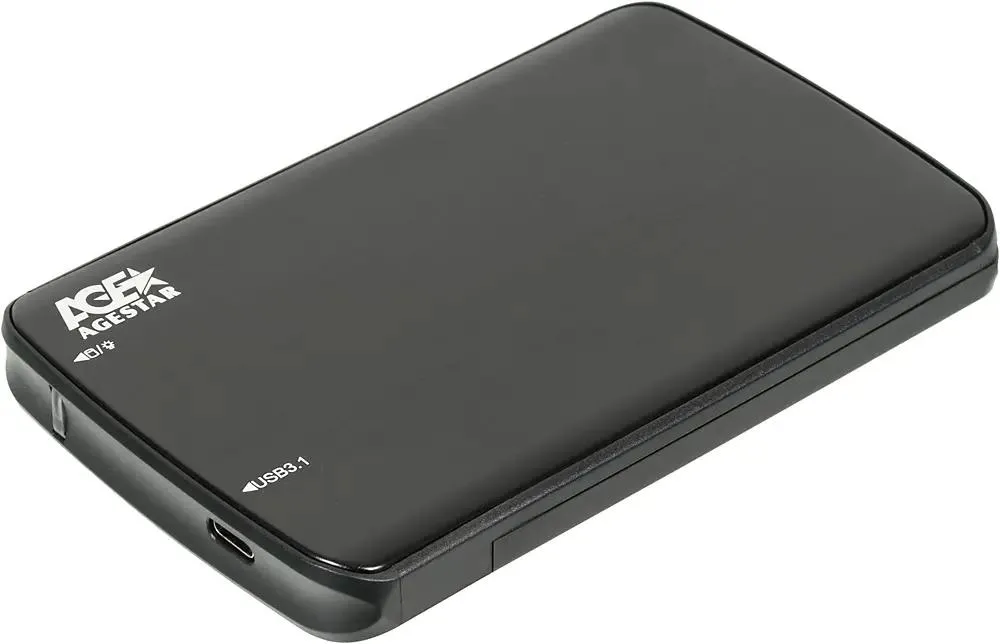 картинка Карман для HDD/ SSD AgeStar 31UB2A12C SATA USB3.1 пластик/ алюминий черный 2.5'' от магазина КомпьютерЦентр