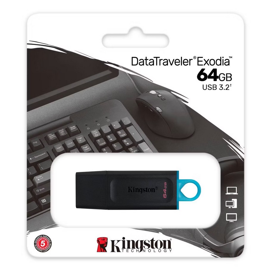 картинка USB3.1 64Gb флеш накопитель Kingston DataTraveler Exodia S Black (DTX/ S64GB) от магазина КомпьютерЦентр