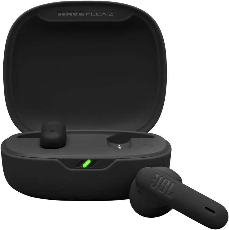 картинка Bluetooth гарнитура JBL WAVE FLEX 2 BLACK вкладыши (JBLWFLEX2BLK) от магазина КомпьютерЦентр