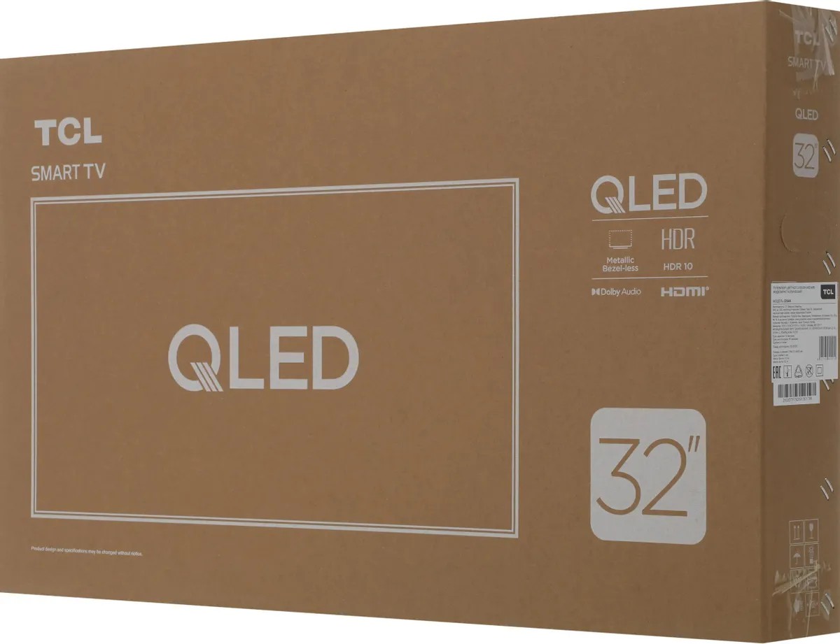 картинка Телевизор TCL 32'' 32S4K, QLED, HD, черный, СМАРТ ТВ, Google TV от магазина КомпьютерЦентр