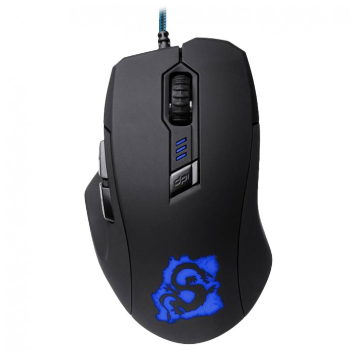 картинка Мышка Oklick 725G DRAGON 2400dpi USB Gaming 5but Black/ Blue (SM-8560(6D)Blue) от магазина КомпьютерЦентр