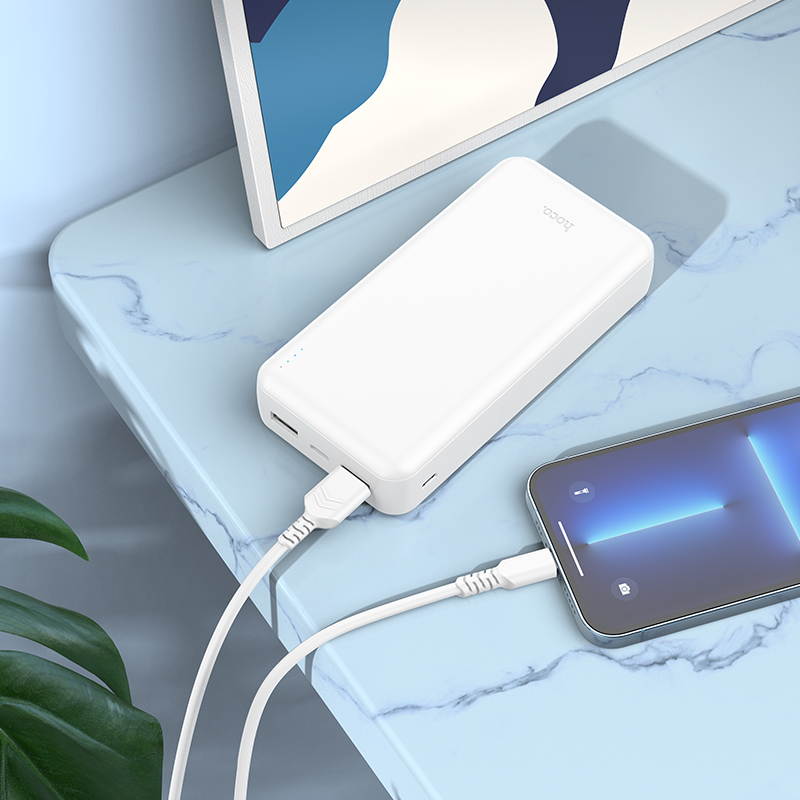картинка Внешний аккумулятор Hoco J100A High-ranking 20000 mAh LED-индикатор White от магазина КомпьютерЦентр