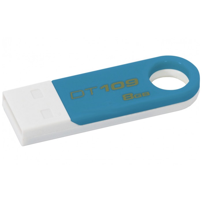 картинка Флешка USB Kingston 8Gb DataTraveler 109 Blue/ White (KG-U498G-B) от магазина КомпьютерЦентр