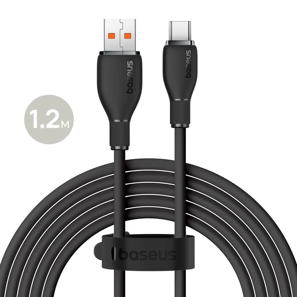 картинка Кабель Baseus Pudding Series Fast Charging Cable USB to Type-C 100W 1.2m Black от магазина КомпьютерЦентр