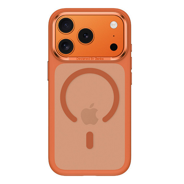 картинка Чехол из экокожи Benks VitaPro Protective Case (MagSafe) для iPhone 17 Pro 6.3'', цвет оранжевый (Orange) (C.K.QY.AP.OR.A069) от магазина КомпьютерЦентр